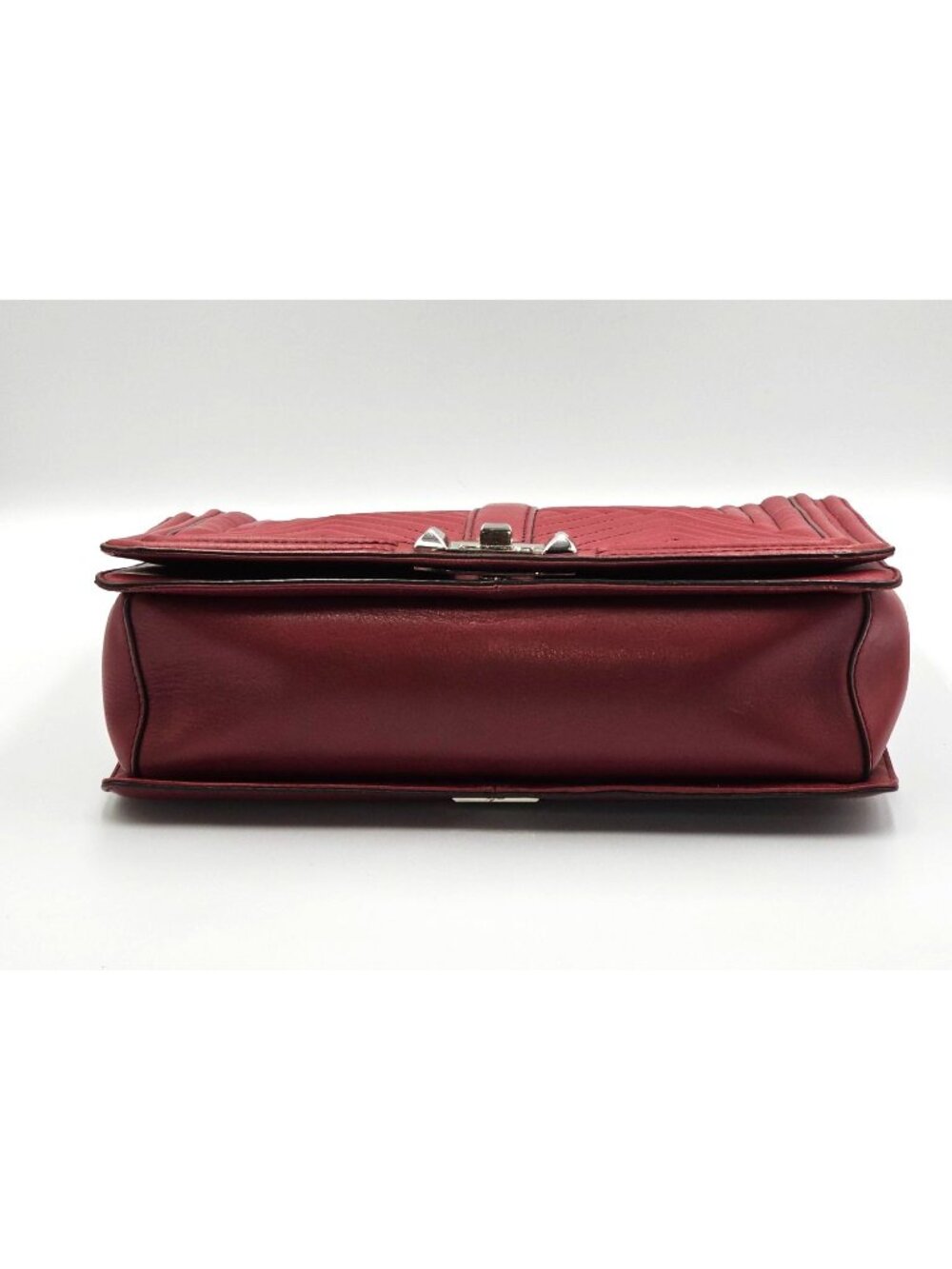 Rebecca Minkoff Women's Red Chevron leather Quilted Love Crossbody Bag Sz M 2558 - Picture 7 of 16
